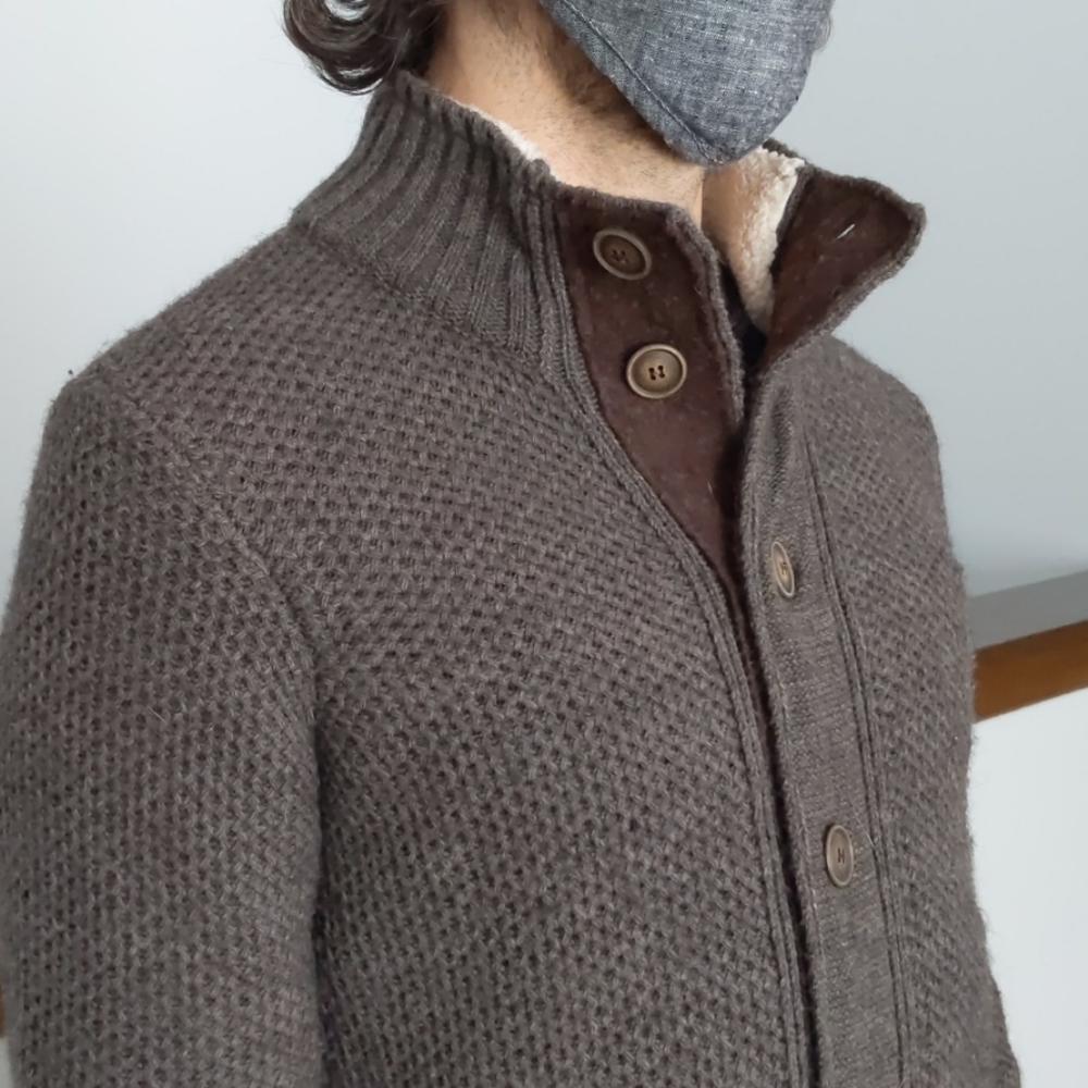Men's italian wool button up cardigan